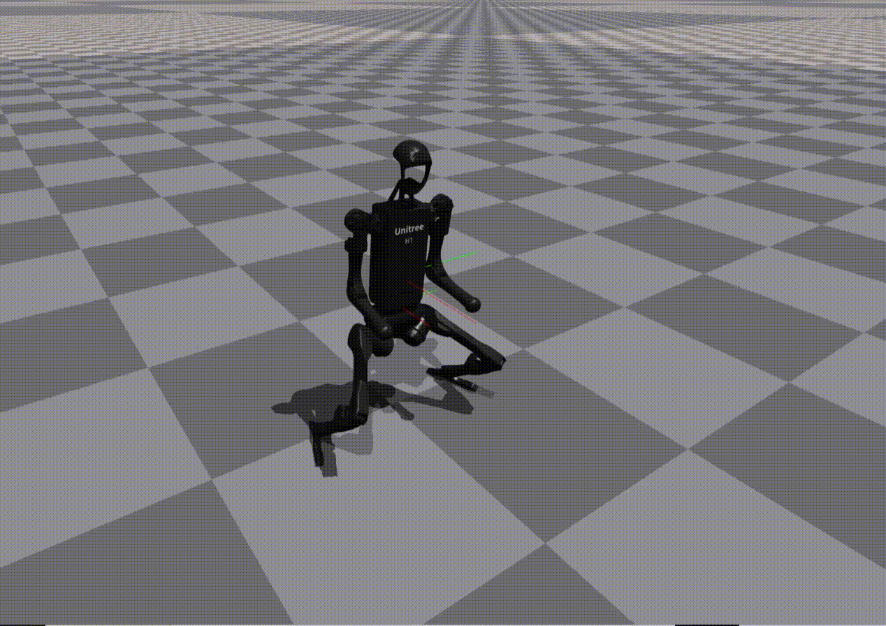 Squatting policy trained with the Gemini 2.5 reward