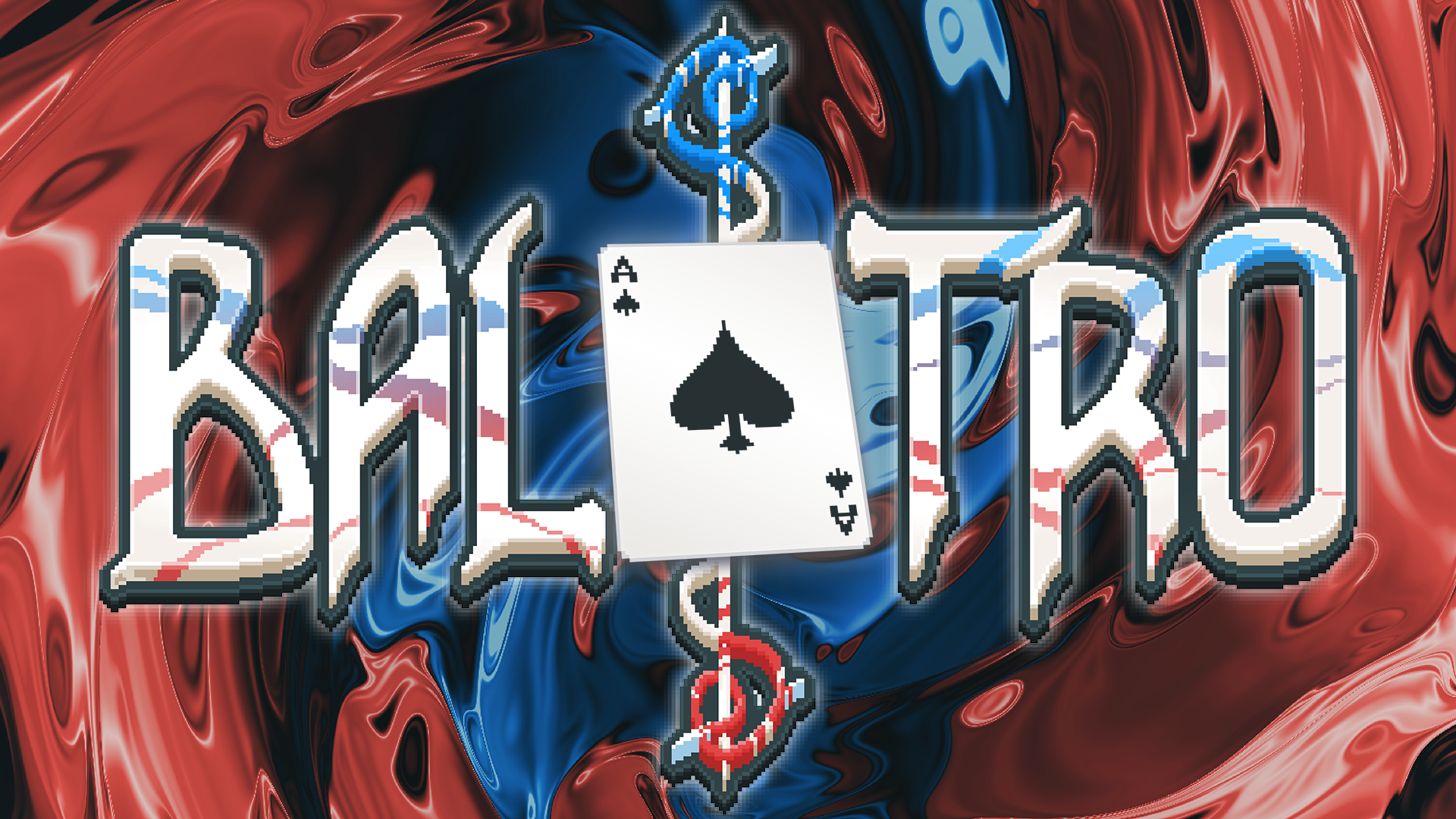 Balatro title artwork with an ace of spades