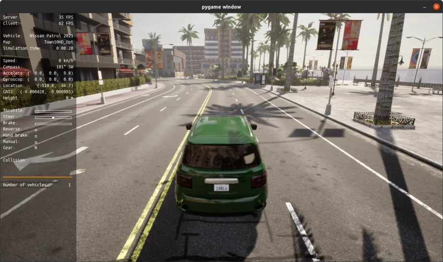 Autonomous driving scene from the CARLA simulator